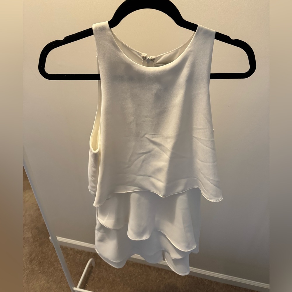 DO-BE White Ruffle Romper - Picture 3 of 7